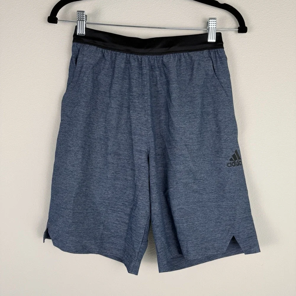 Adidas Mens XS Axis Woven 3.0 Shorts Blue Heathered Training Athletic Gym HG6565